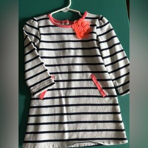 Gymboree White and Navy Striped Baby dress
